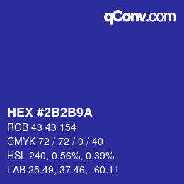 Color code: HEX #2B2B9A | qconv.com