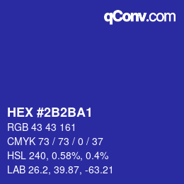 Color code: HEX #2B2BA1 | qconv.com