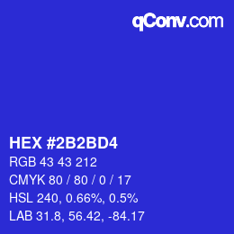 Color code: HEX #2B2BD4 | qconv.com