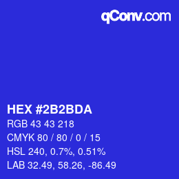 Color code: HEX #2B2BDA | qconv.com
