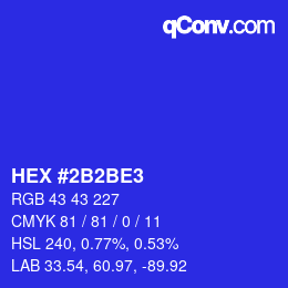 カラーコード: HEX #2B2BE3 | qconv.com