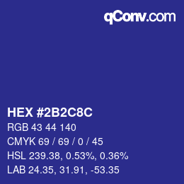 Color code: HEX #2B2C8C | qconv.com