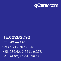 Color code: HEX #2B2C92 | qconv.com