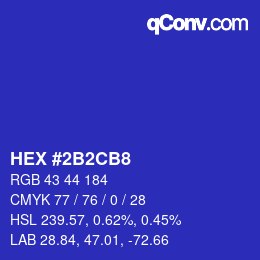 Color code: HEX #2B2CB8 | qconv.com