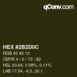 Color code: HEX #2B2D0C | qconv.com