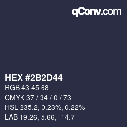 カラーコード: HEX #2B2D44 | qconv.com