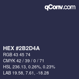 Color code: HEX #2B2D4A | qconv.com