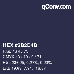 カラーコード: HEX #2B2D4B | qconv.com