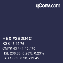 カラーコード: HEX #2B2D4C | qconv.com