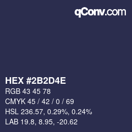 Color code: HEX #2B2D4E | qconv.com