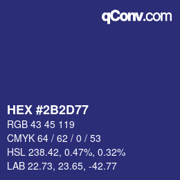 カラーコード: HEX #2B2D77 | qconv.com