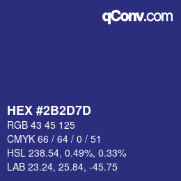 Color code: HEX #2B2D7D | qconv.com