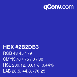 カラーコード: HEX #2B2DB3 | qconv.com