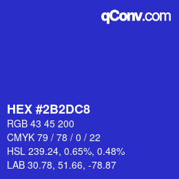 Color code: HEX #2B2DC8 | qconv.com