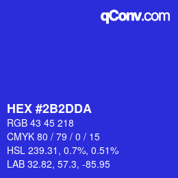 颜色代码: HEX #2B2DDA | qconv.com