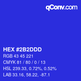 Color code: HEX #2B2DDD | qconv.com
