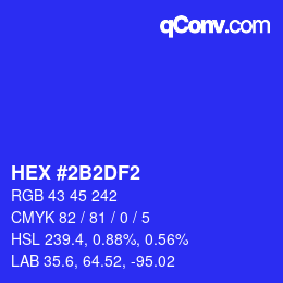 Color code: HEX #2B2DF2 | qconv.com
