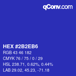 Color code: HEX #2B2EB6 | qconv.com
