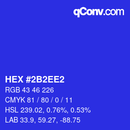 カラーコード: HEX #2B2EE2 | qconv.com