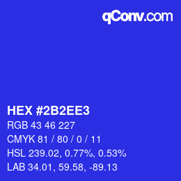 Color code: HEX #2B2EE3 | qconv.com