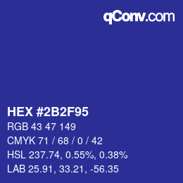 Color code: HEX #2B2F95 | qconv.com