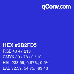 Color code: HEX #2B2FD5 | qconv.com