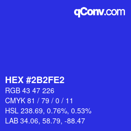 Color code: HEX #2B2FE2 | qconv.com