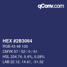 カラーコード: HEX #2B3064 | qconv.com