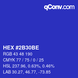 Farbcode: HEX #2B30BE | qconv.com