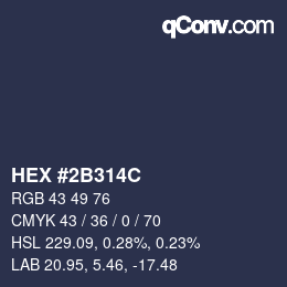 Color code: HEX #2B314C | qconv.com