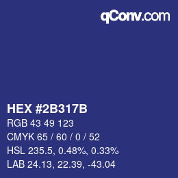 Color code: HEX #2B317B | qconv.com