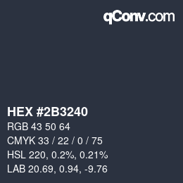 颜色代码: HEX #2B3240 | qconv.com