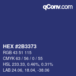 Farbcode: HEX #2B3373 | qconv.com