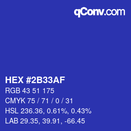 Color code: HEX #2B33AF | qconv.com