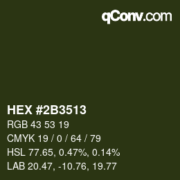 カラーコード: HEX #2B3513 | qconv.com