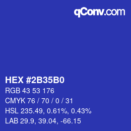 Color code: HEX #2B35B0 | qconv.com