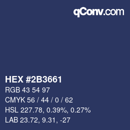 Color code: HEX #2B3661 | qconv.com