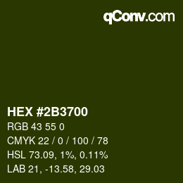 Color code: HEX #2B3700 | qconv.com