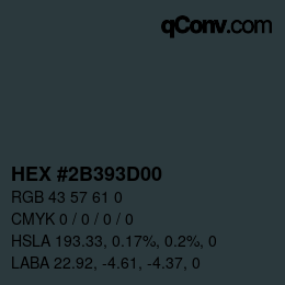 Color code: HEX #2B393D00 | qconv.com