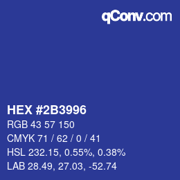 Color code: HEX #2B3996 | qconv.com