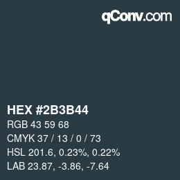 Código de color: HEX #2B3B44 | qconv.com