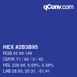 Color code: HEX #2B3B95 | qconv.com