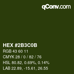 Color code: HEX #2B3C0B | qconv.com