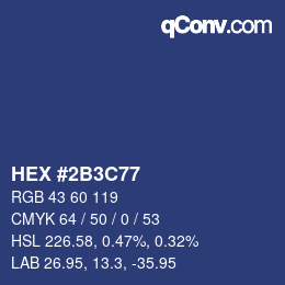 Color code: HEX #2B3C77 | qconv.com