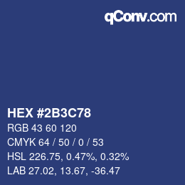 Color code: HEX #2B3C78 | qconv.com