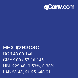 Color code: HEX #2B3C8C | qconv.com