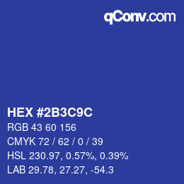 Color code: HEX #2B3C9C | qconv.com