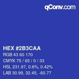 Color code: HEX #2B3CAA | qconv.com