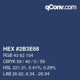 Color code: HEX #2B3E68 | qconv.com