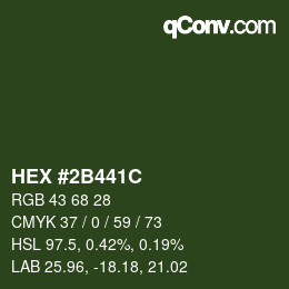 Color code: HEX #2B441C | qconv.com